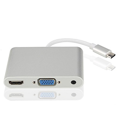 TYPE-C TO HDMI / VGA 電腦專用高畫質影音轉接線(銀)