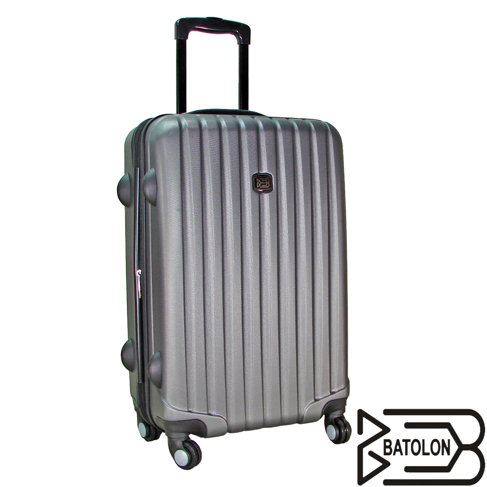 BATOLON寶龍 24吋簡約線風ABS輕硬殼旅行行李箱 (灰)