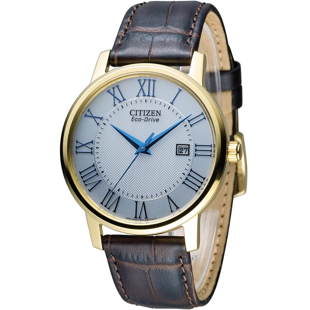 CITIZEN 羅馬美學經典腕錶(BM6752-02A)-白x金框/40mm