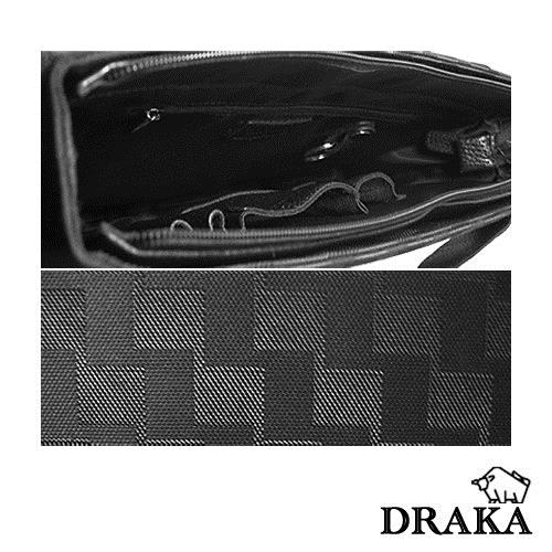 DRAKA 達卡 - 斜背包/側背包/肩背包 掀開橫式經典格紋