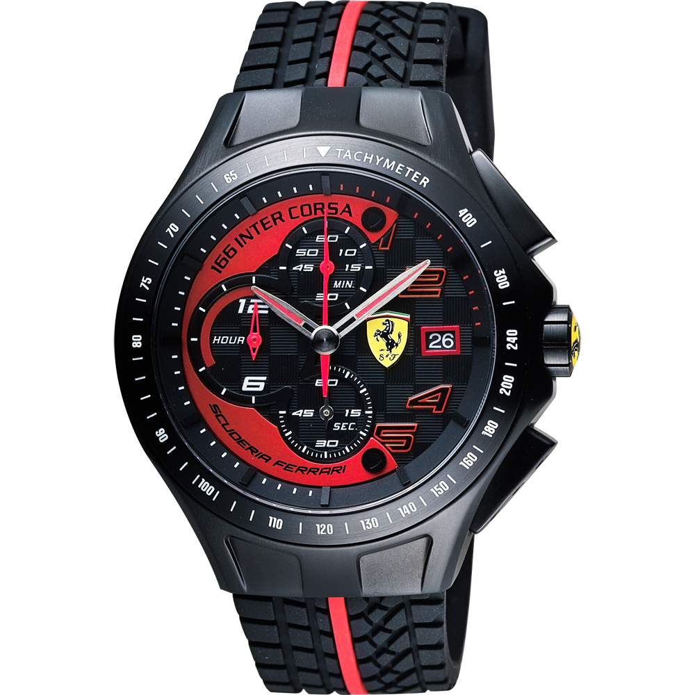 Scuderia Ferrari 法拉利 Race Day 計時手錶-黑/44mm