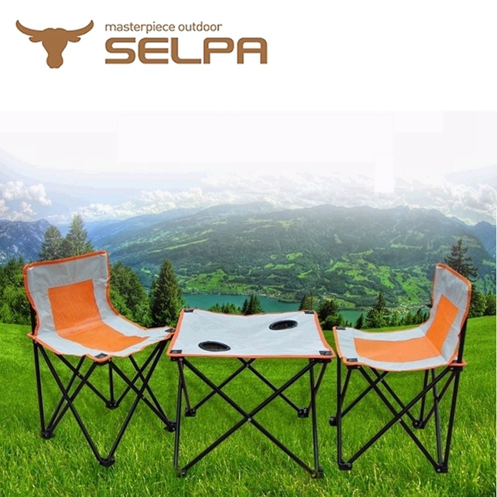 韓國SELPA 戶外摺疊桌椅組 一桌兩椅