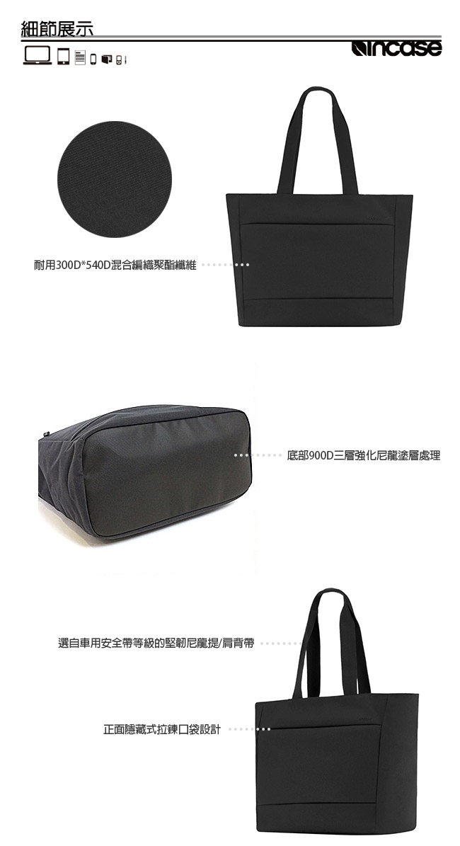 INCASE City Market Tote 15吋 城市筆電方形托特包 (黑)