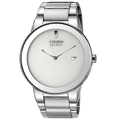 CITIZEN星辰 極簡時尚品味光動能男錶(AU1060-51A)- 銀/40mm