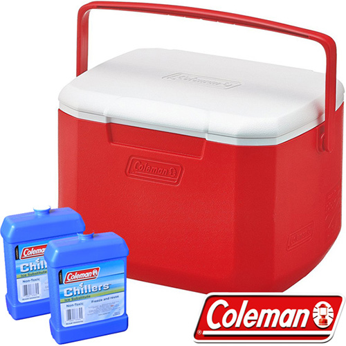 Coleman 27860_紅 15L Excursion行動冰箱+冷媒*2 公司貨保冰桶