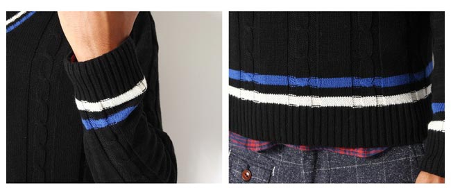 ZIP日本男裝 學院風V領針織毛衣
