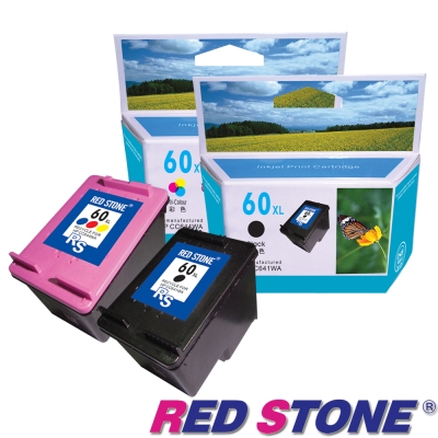 RED STONE for HP NO.60XL環保墨水匣(一黑一彩)高容量優惠組