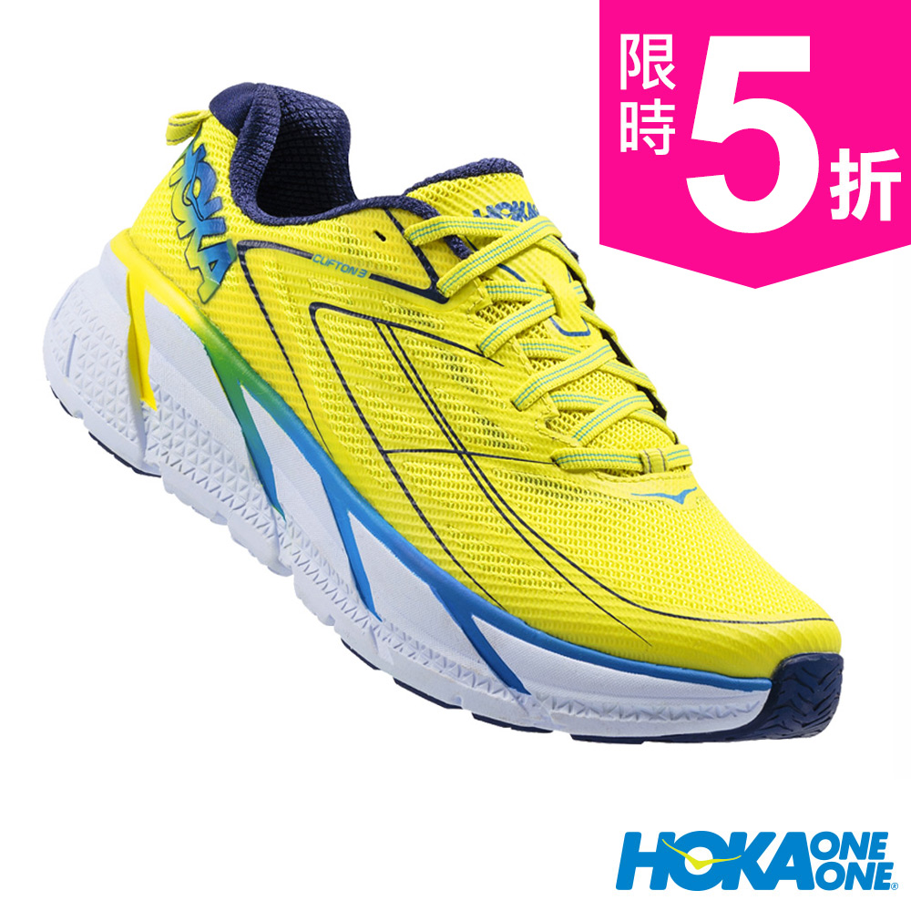 HOKA ONE ONE 跑鞋 Clifton 3 全地形 男 黃/藍