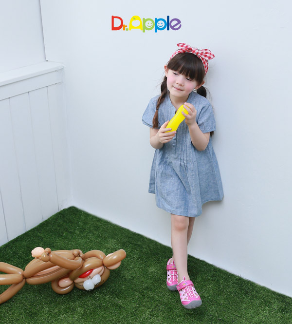 Dr. Apple 機能童鞋 帥氣流線剪裁活力色彩涼童鞋款粉