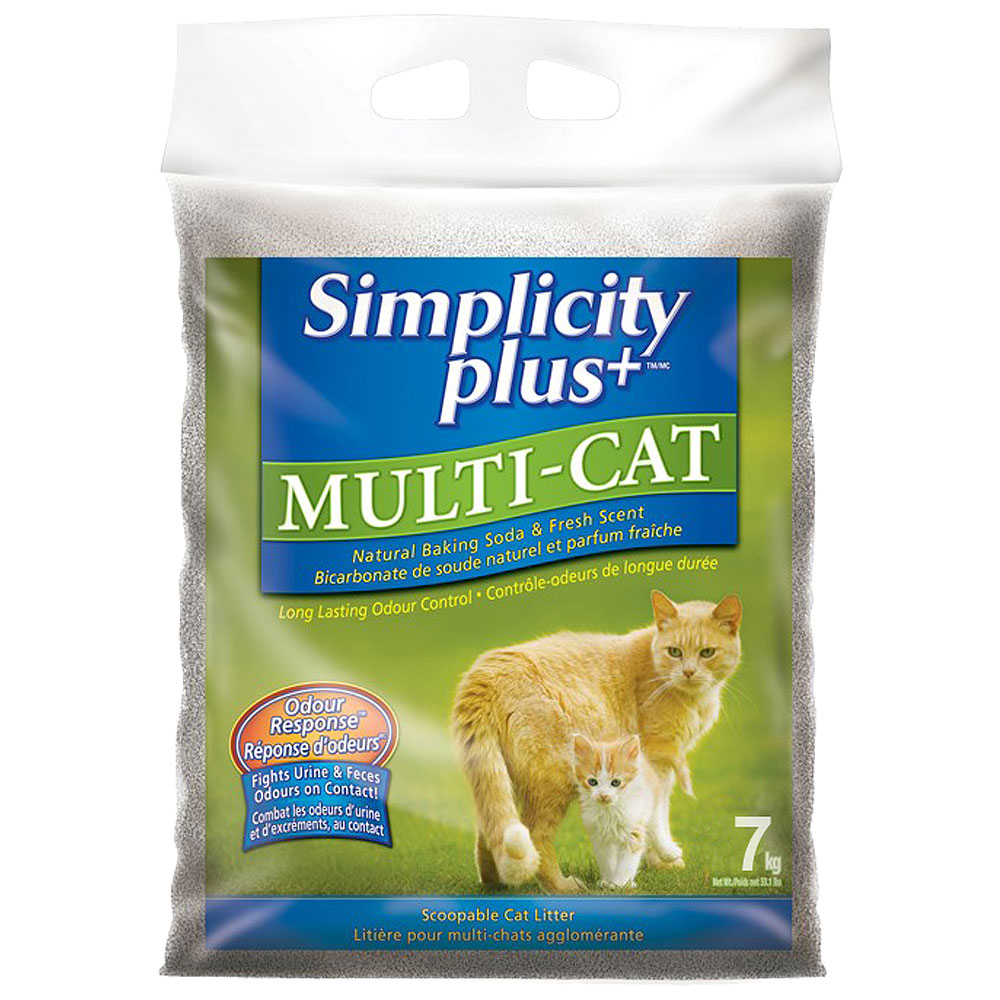 Simplicity Plus喜樂加強版凝結貓砂、7kg、多貓家庭專用