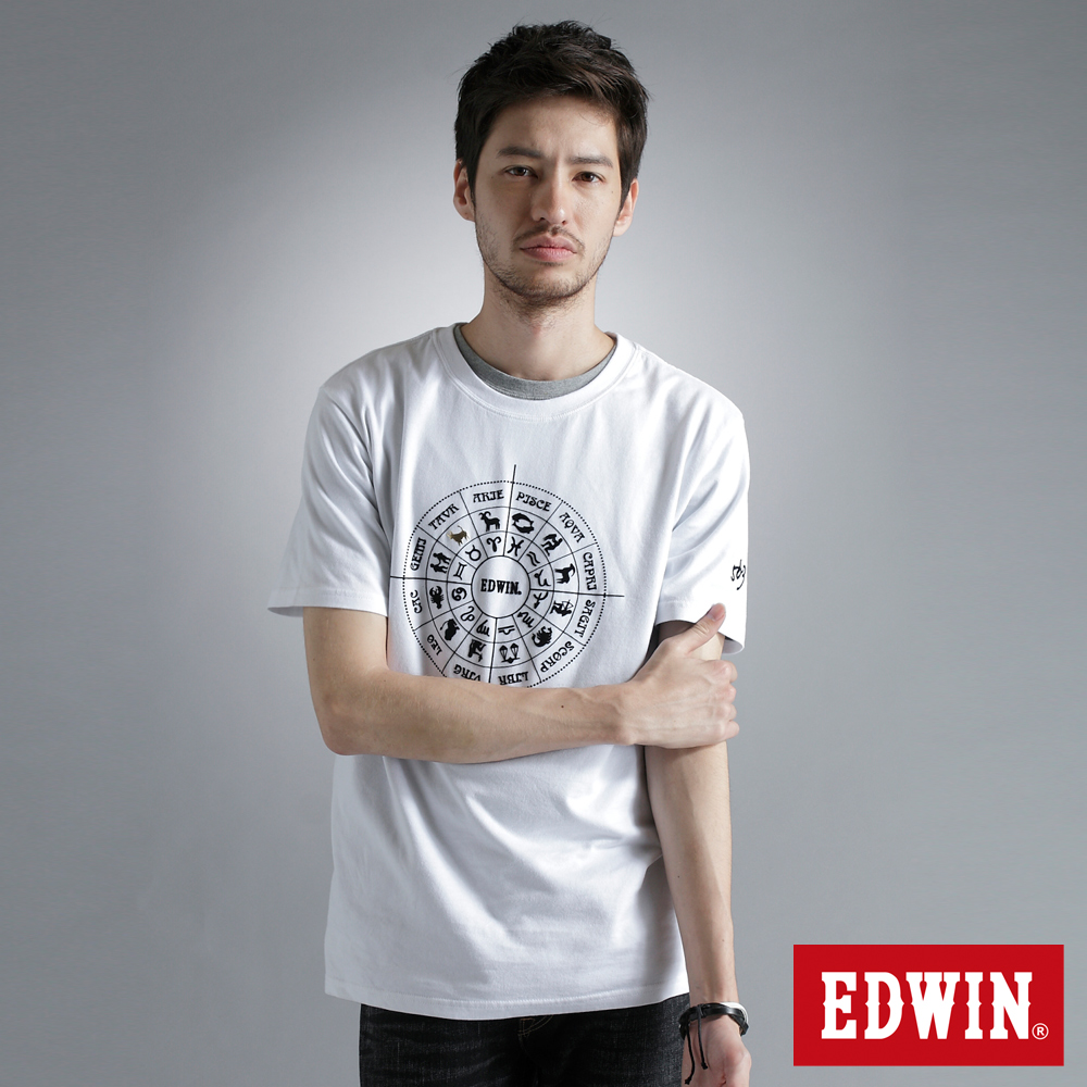 【EDWIN】503星作X新作 訂製星盤棉T-男款(白色)