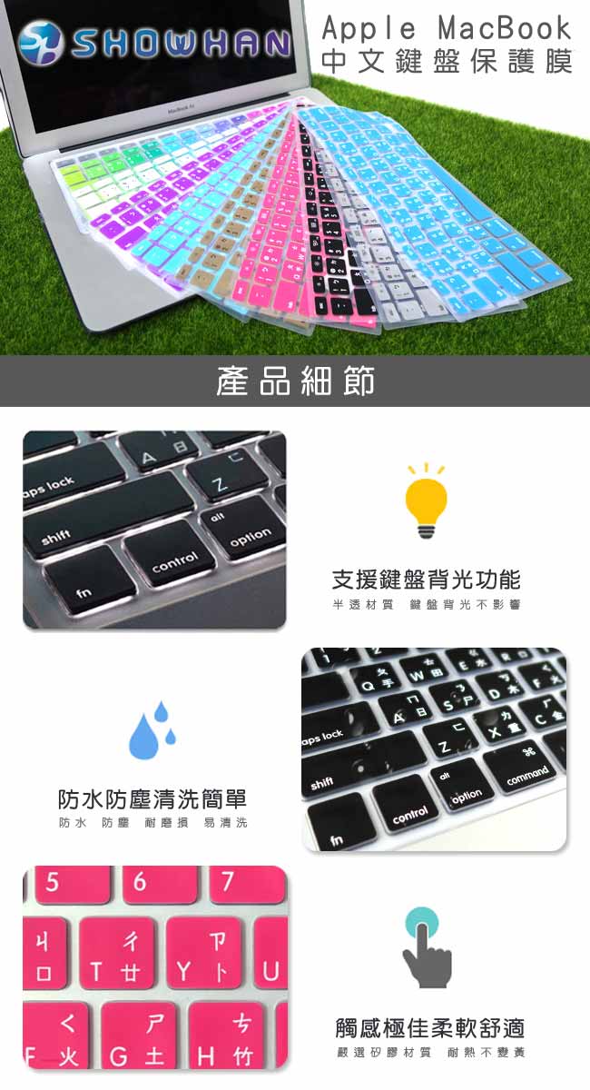 Apple MacBook Pro/Air 13/15/17吋中文鍵盤保護膜