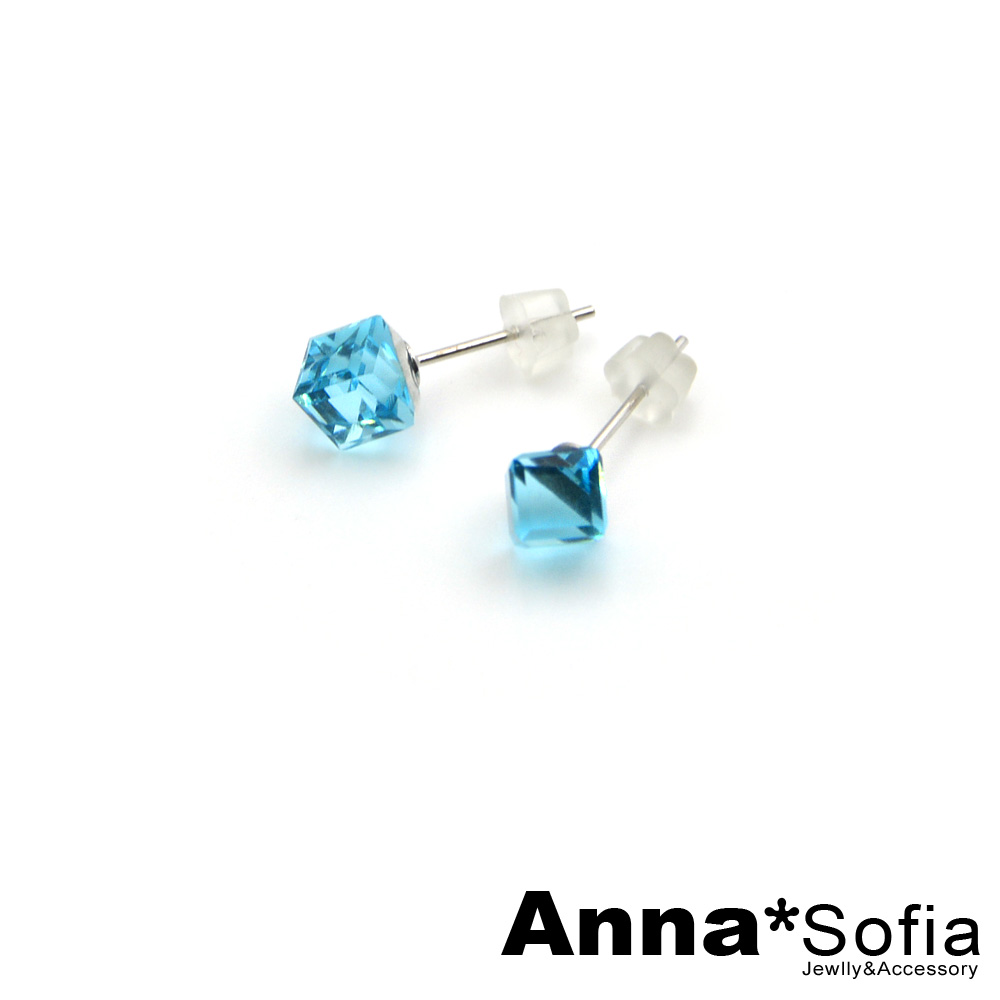 AnnaSofia 霓彩方曜晶 耳針耳環(共有三色)