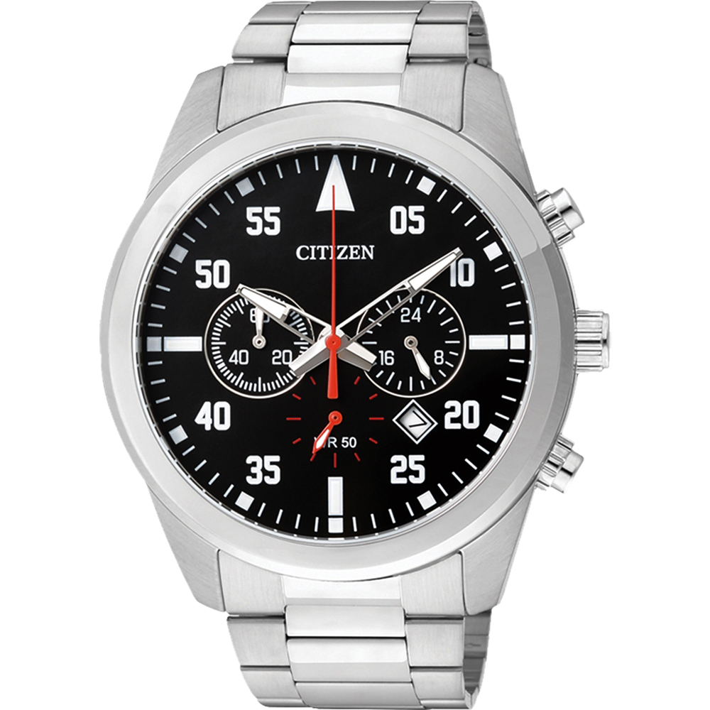 CITIZEN 標新里程計時腕錶(AN8090-56E)-黑/43mm