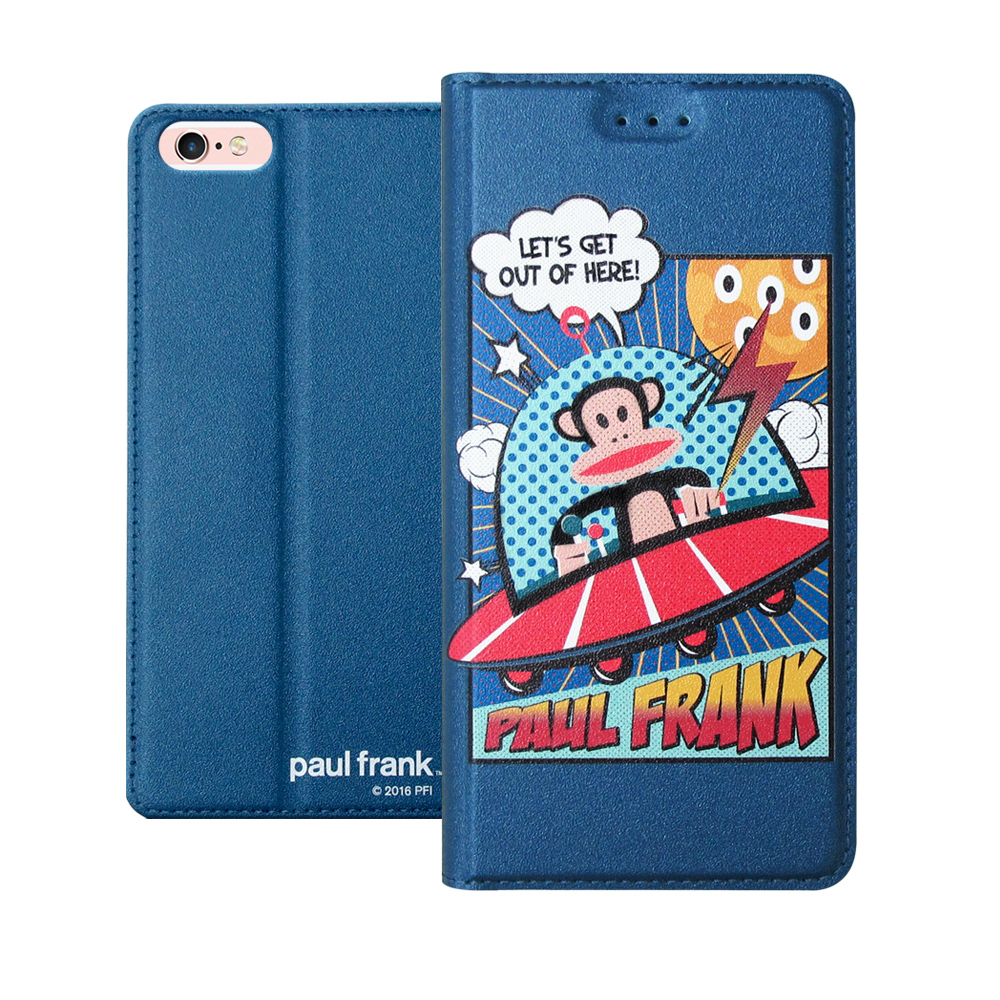 大嘴猴正版授權 iPhone 6s/6 Plus 5.5吋 金沙灘彩繪磁力皮套(漫畫藍)