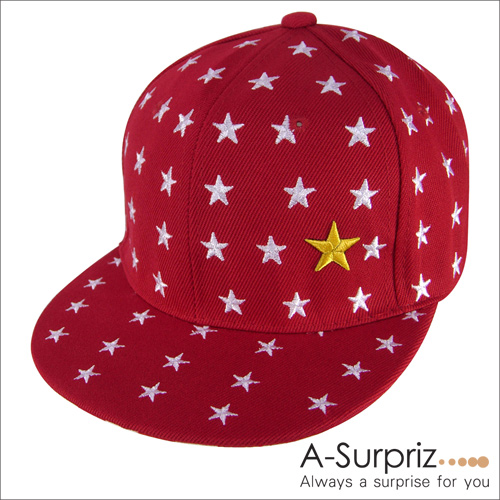 A-Surpriz 閃亮繁星美式棒球帽(紅)