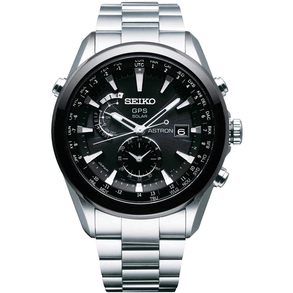 SEIKO ASTRON GPS 太陽能【鈦】電波腕錶-黑/47mm