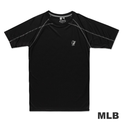 MLB-巴爾的摩金鶯隊反光圓領快排拉克蘭T恤-黑(男)