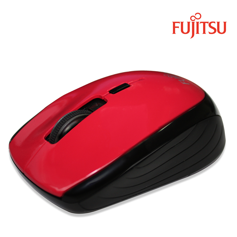 FUJITSU富士通USB無線光學滑鼠(紅)