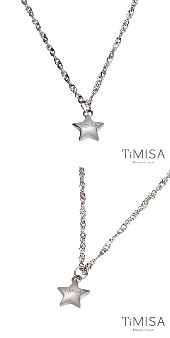 TiMISA《幸運星(M)》純鈦項鍊(10E)