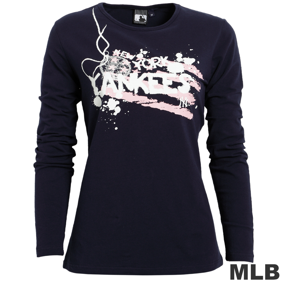 MLB-紐約洋基隊棉質T恤-深藍(女)