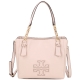 TORY BURCH Harper Satchel 雙T浮雕鍊帶兩用包(粉裸色) product thumbnail 1