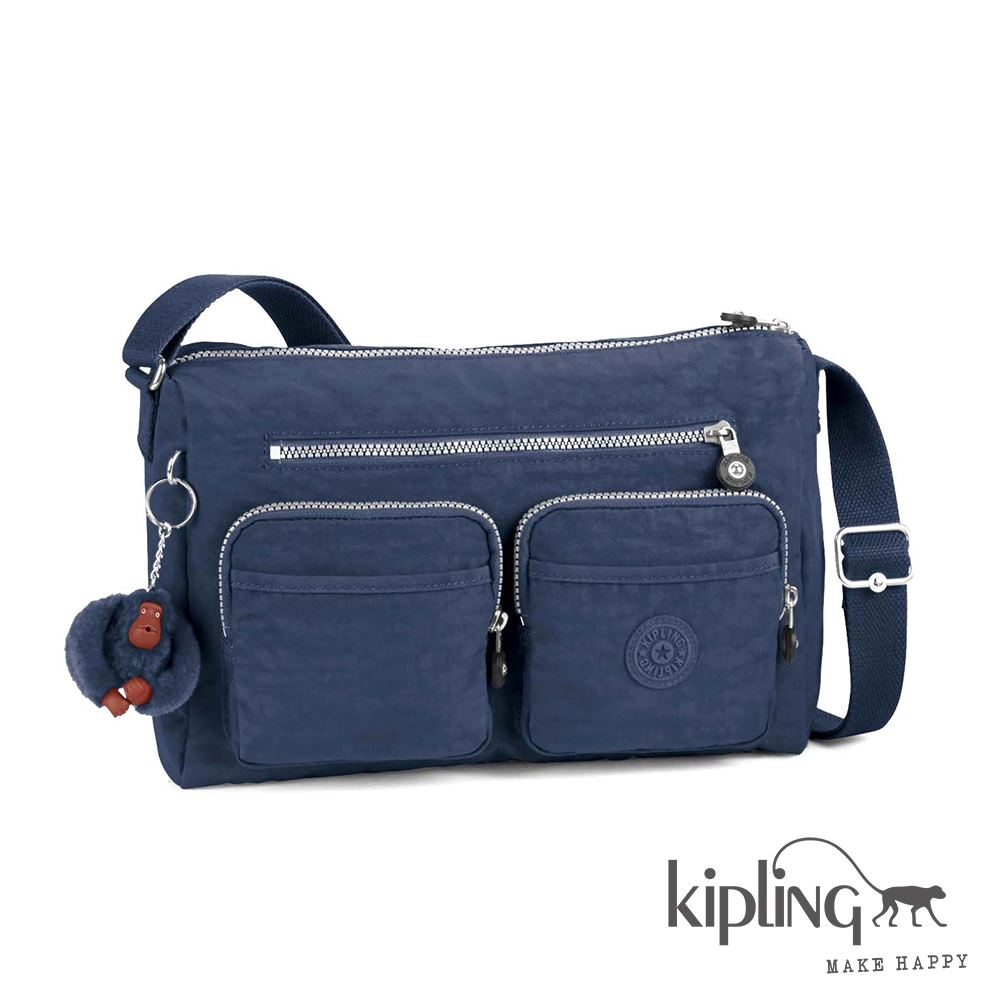 Kipling 斜背包 深海藍素面