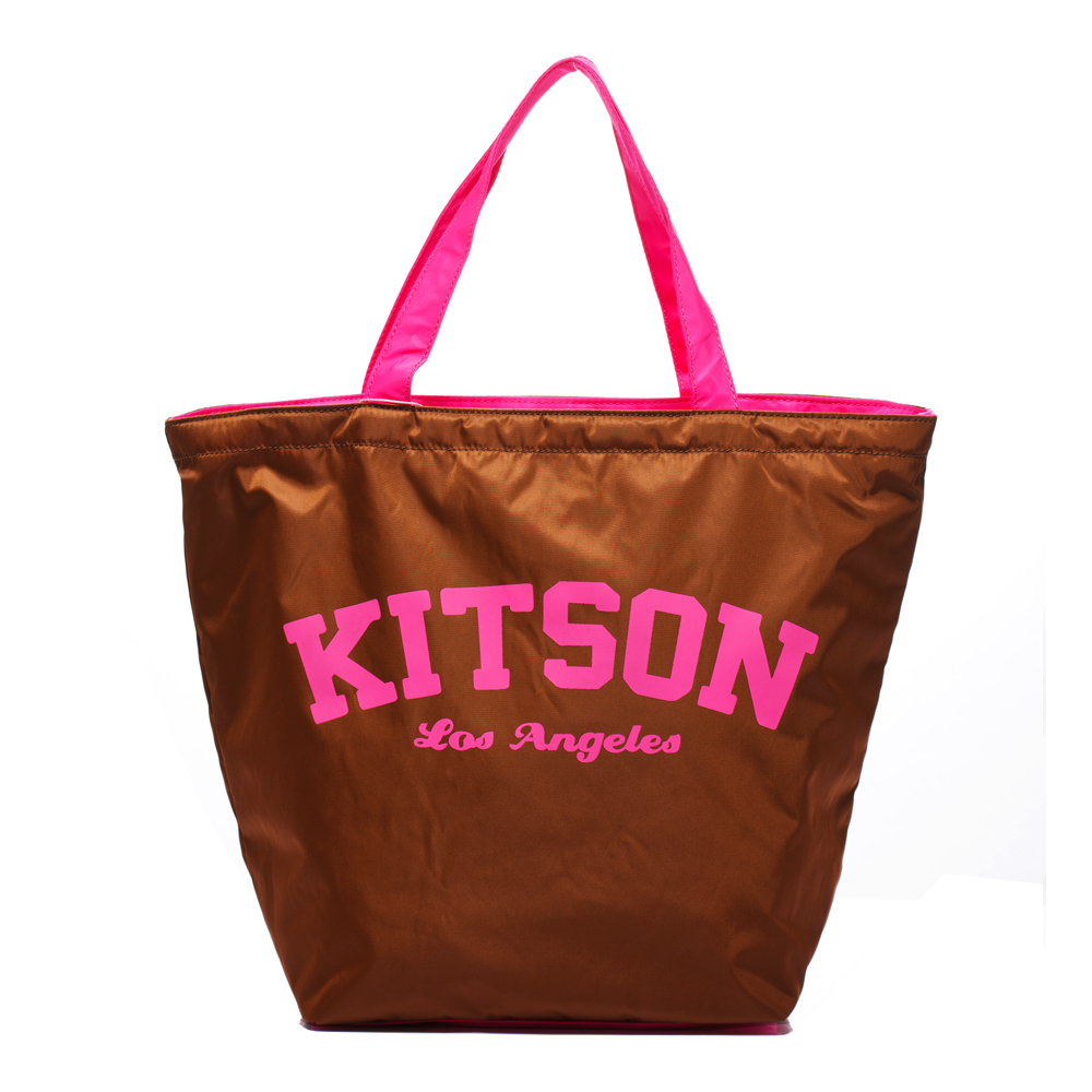 kitson 美式學院風寬口型托特包(BROWN)