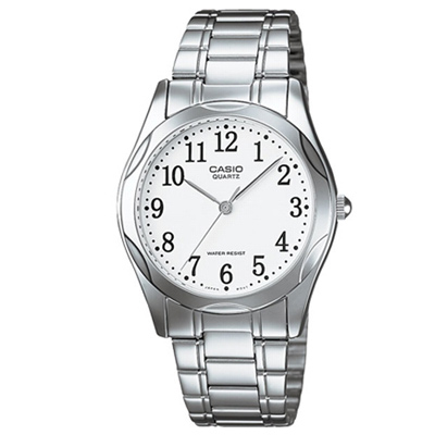 CASIO 時尚輝煌指針紳士錶(MTP-1275D-7B)-白/35mm