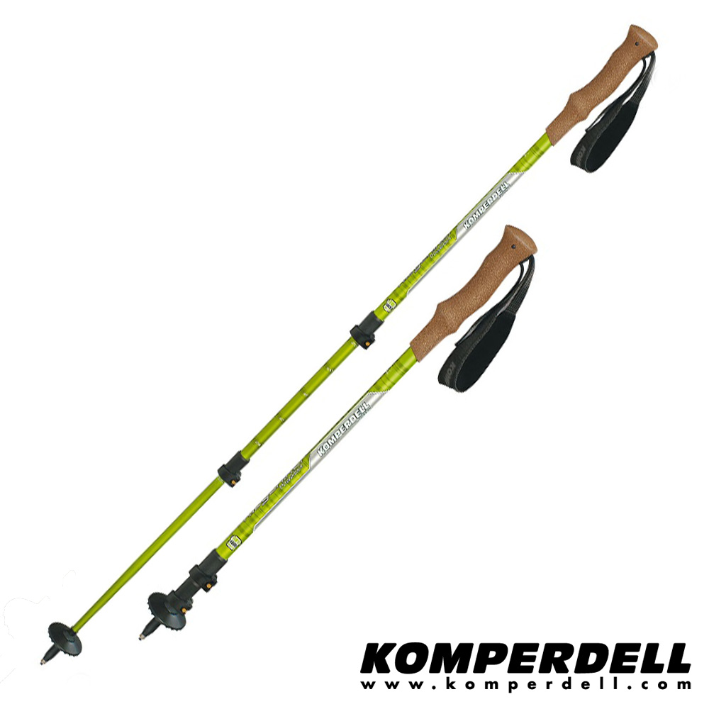 KOMPERDELL RIDGEHIKER CORK強力鎖定軟木登山杖(雙支)_綠