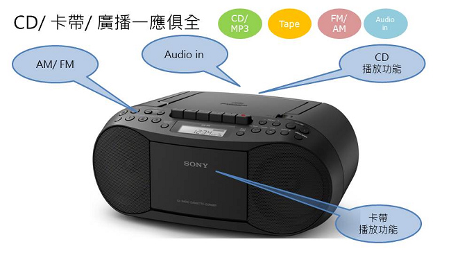 SONY三合一手提音響CFD-S70(公司貨)