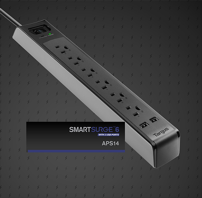 Targus APS14AP 防突波6孔延長線+2port USB