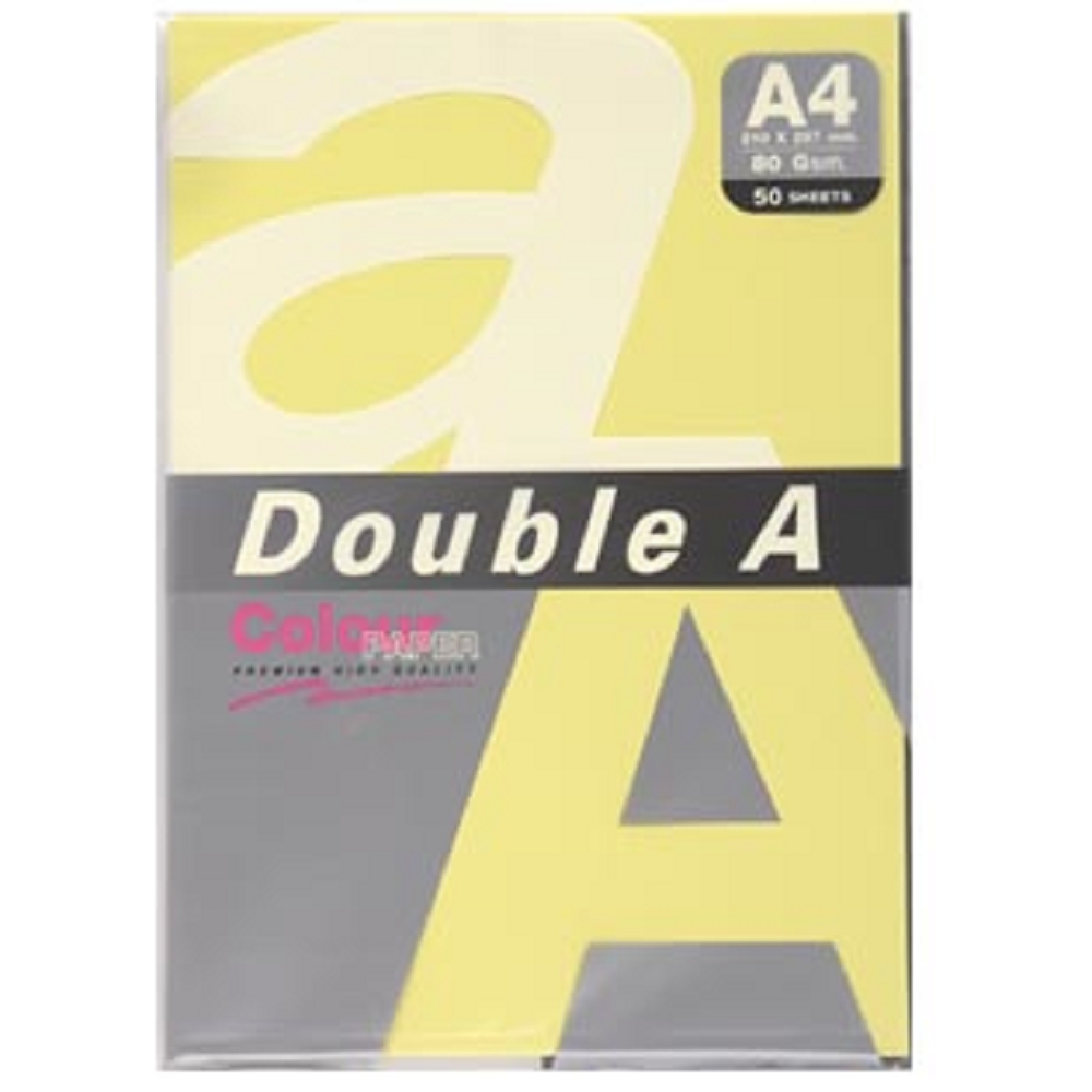 Double A 檸檬黃 彩色影印紙 80磅 A4 50入 [滿額出貨]