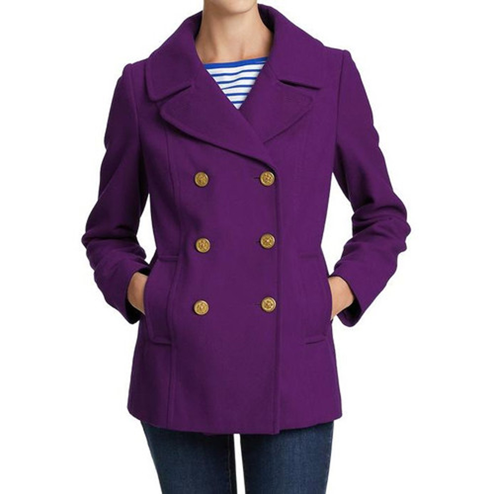 OLD NAVY 顯瘦雙排扣外套(紫)