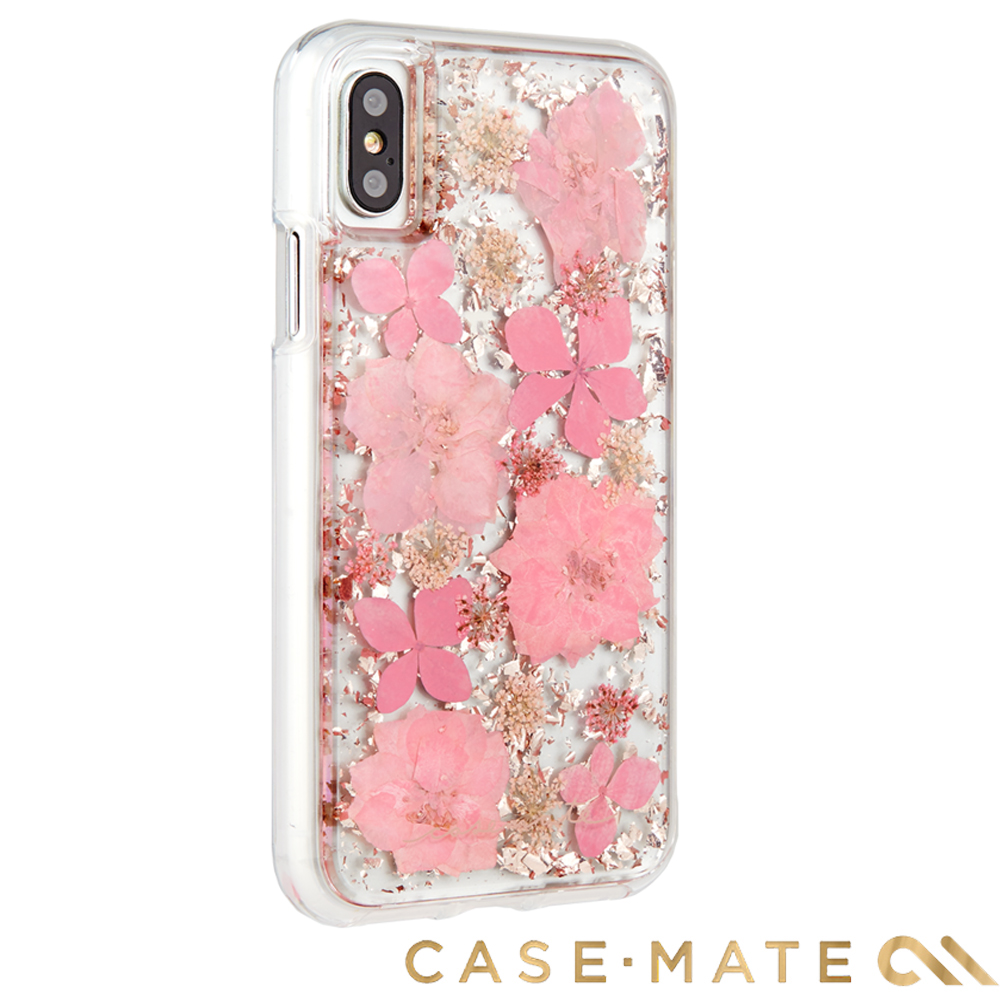 美國 Case-Mate iPhone X Karat Petals 真實花朵手機殼-粉紅