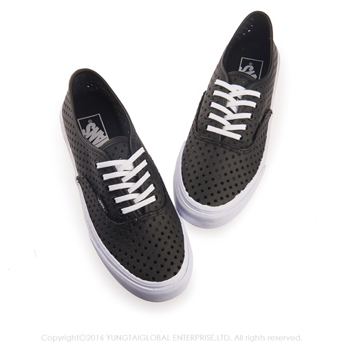 (女)VANS Authentic Slim 星型洞洞5孔綁帶休閒鞋*黑色