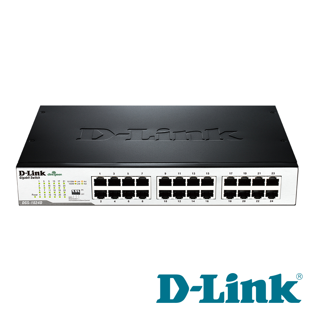 D-Link 友訊 DGS-1024D 24port Gigabit Switch 24埠桌上型超高速乙太網路交換器(綠能版)