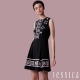 JESSICA-歐美復古圓領刺繡無袖洋裝(黑) product thumbnail 1
