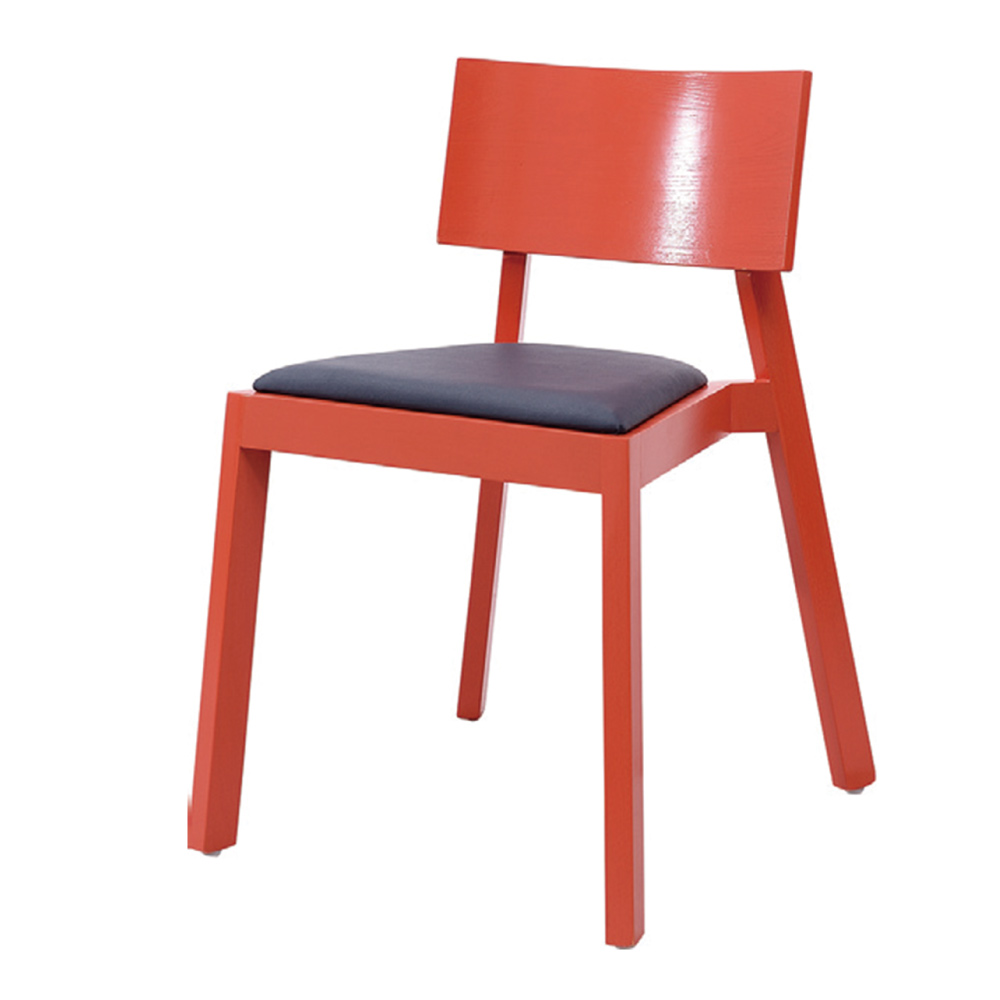 品家居 維娜皮革實木造型餐椅(四色可選)-52x62x101cm免組