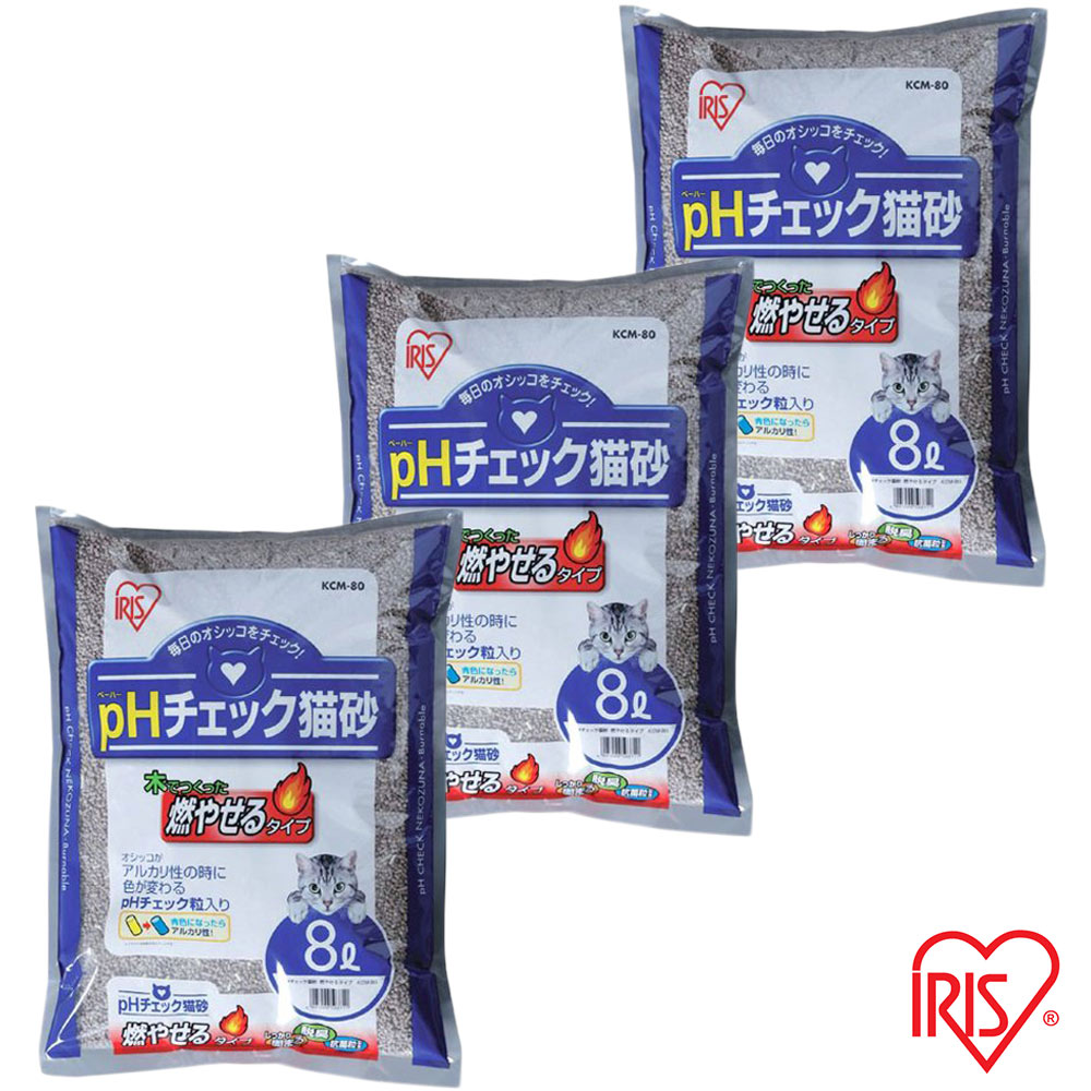 日本IRIS 健康檢查 尿道結石專用貓砂 8L (KCM-80) x 3包