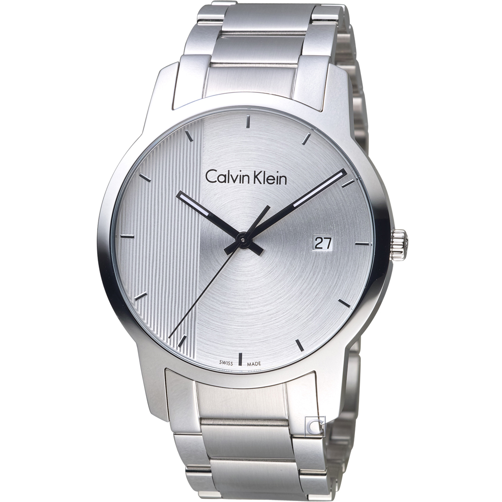Calvin Klein City Gity 都會系列時尚腕錶-銀/43mm