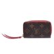 LV M61299經典Monogram拉鍊卡夾/零錢包(紅) product thumbnail 1