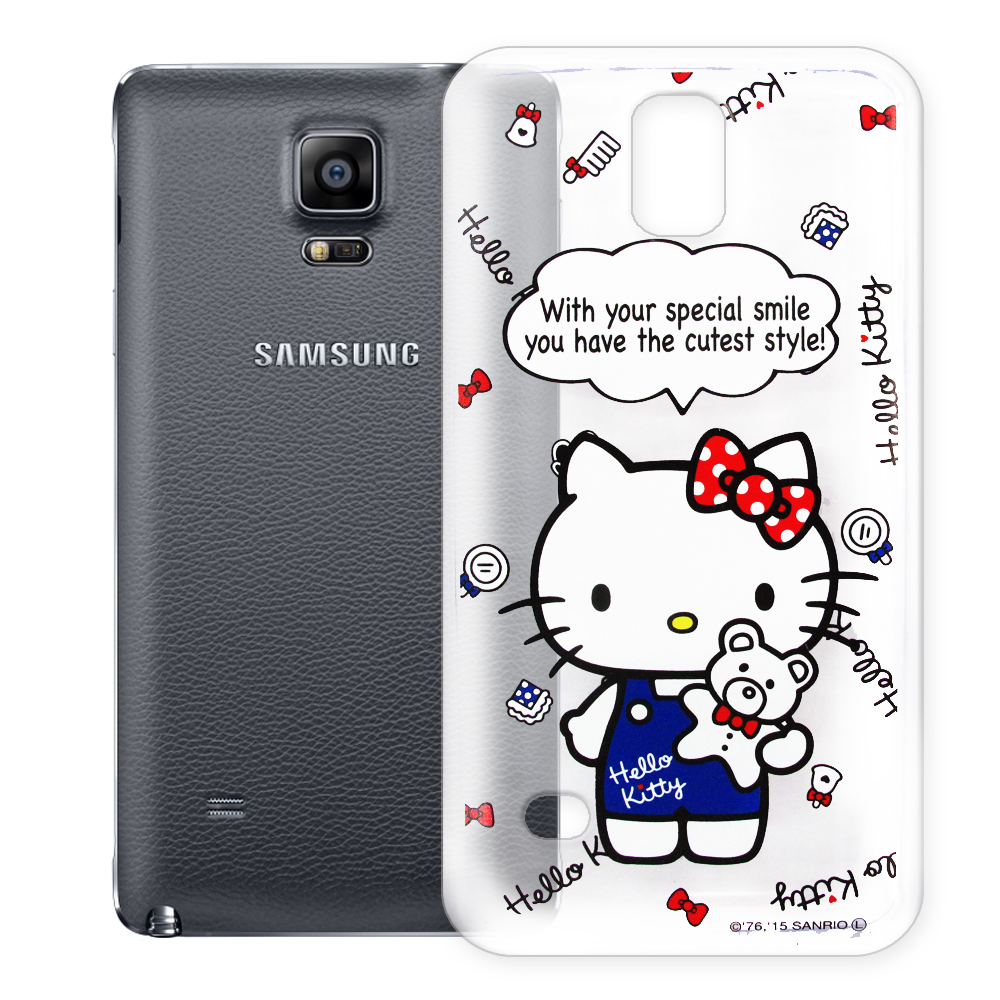 Hello Kitty Samsung Galaxy Note 4 透明軟式殼 公仔款
