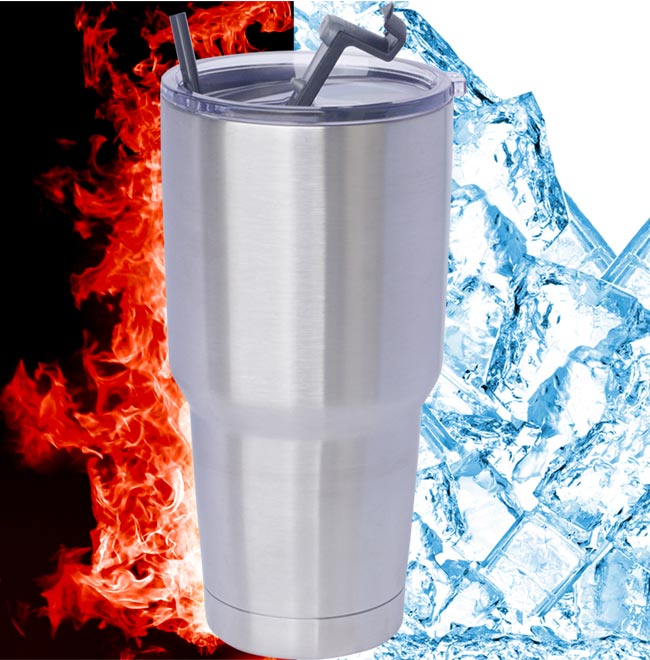 冰凍杯 304不鏽鋼雙層保冷/保溫杯900ml一個+杯架一個