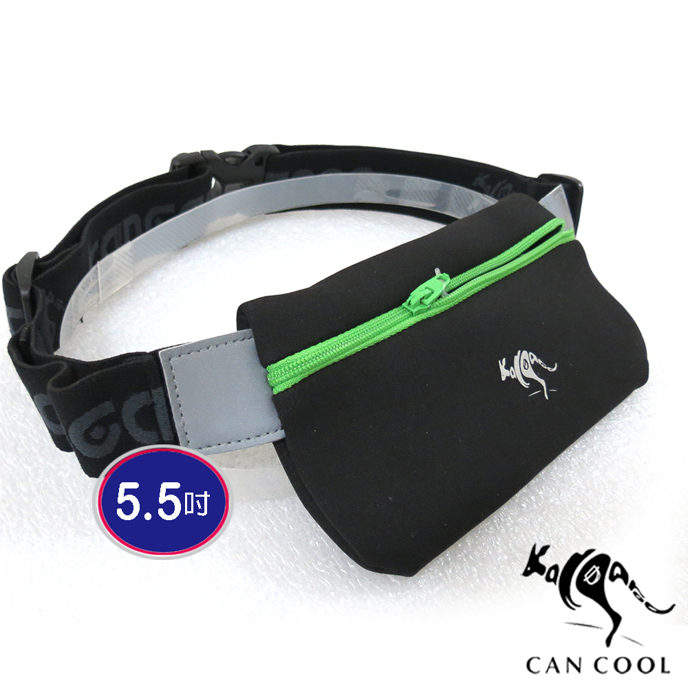 KANGAROO敢酷 5.5吋雙補給環防潑水運動腰包 K150104004(綠)