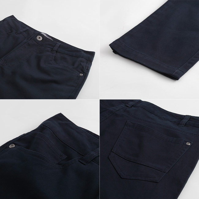Hang Ten - 男裝 - 純色斜紋高彈窄管褲 - 藍