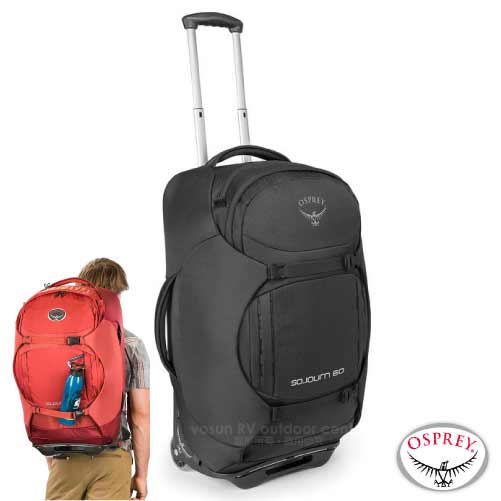 【美國 OSPREY】Sojourn 25吋/60L 可背可拖兩用旅行箱_閃光黑 R