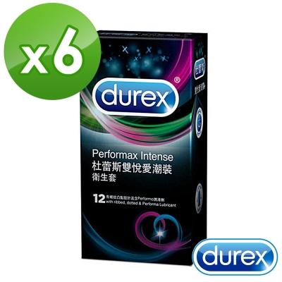 Durex杜蕾斯 雙悅愛潮裝保險套(12入 結合凸點螺紋+飆風碼潤滑液)x6盒