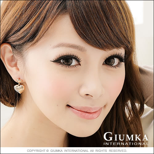 GIUMKA 甜蜜心跳耳環-玫金