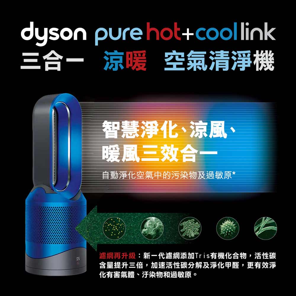 Dyson Pure Hot+Cool Link 涼暖空氣清淨機HP03 (科技藍)福利品 | 其他空氣清淨機 | Yahoo奇摩購物中心